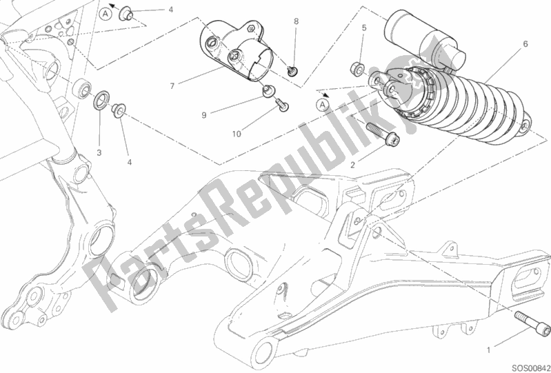 Alle onderdelen voor de Sospensione Posteriore van de Ducati Scrambler Desert Sled 803 2017